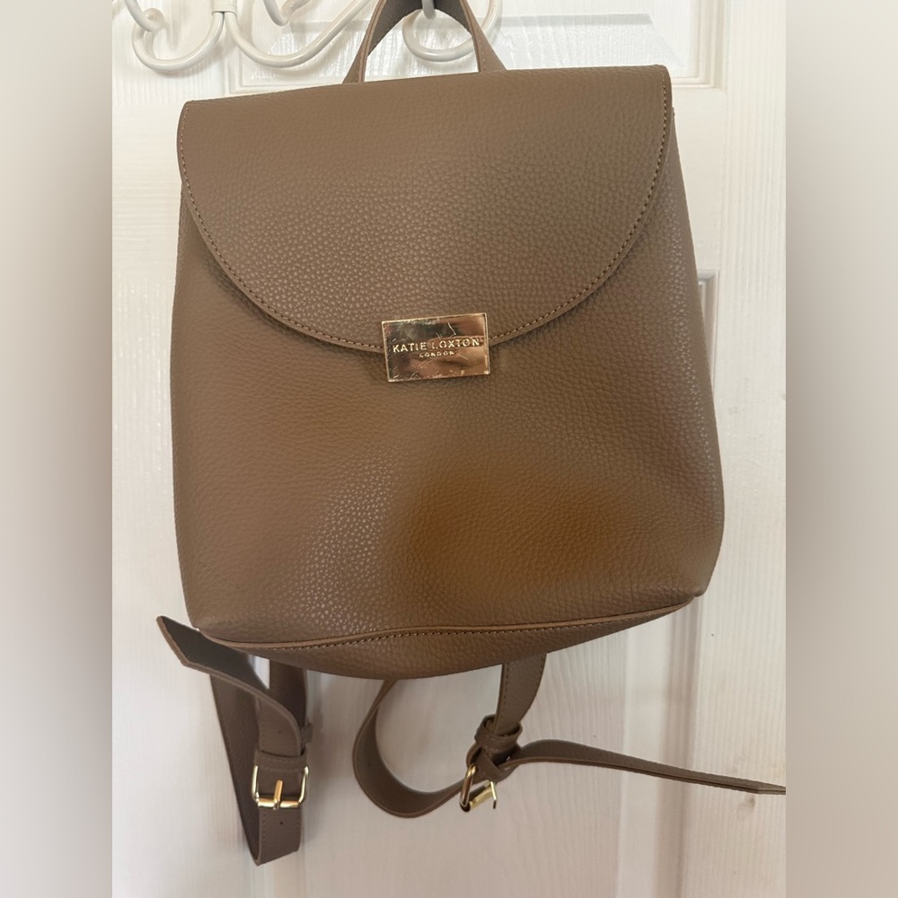 Katie Loxton Brown Pebble Leather Backpack